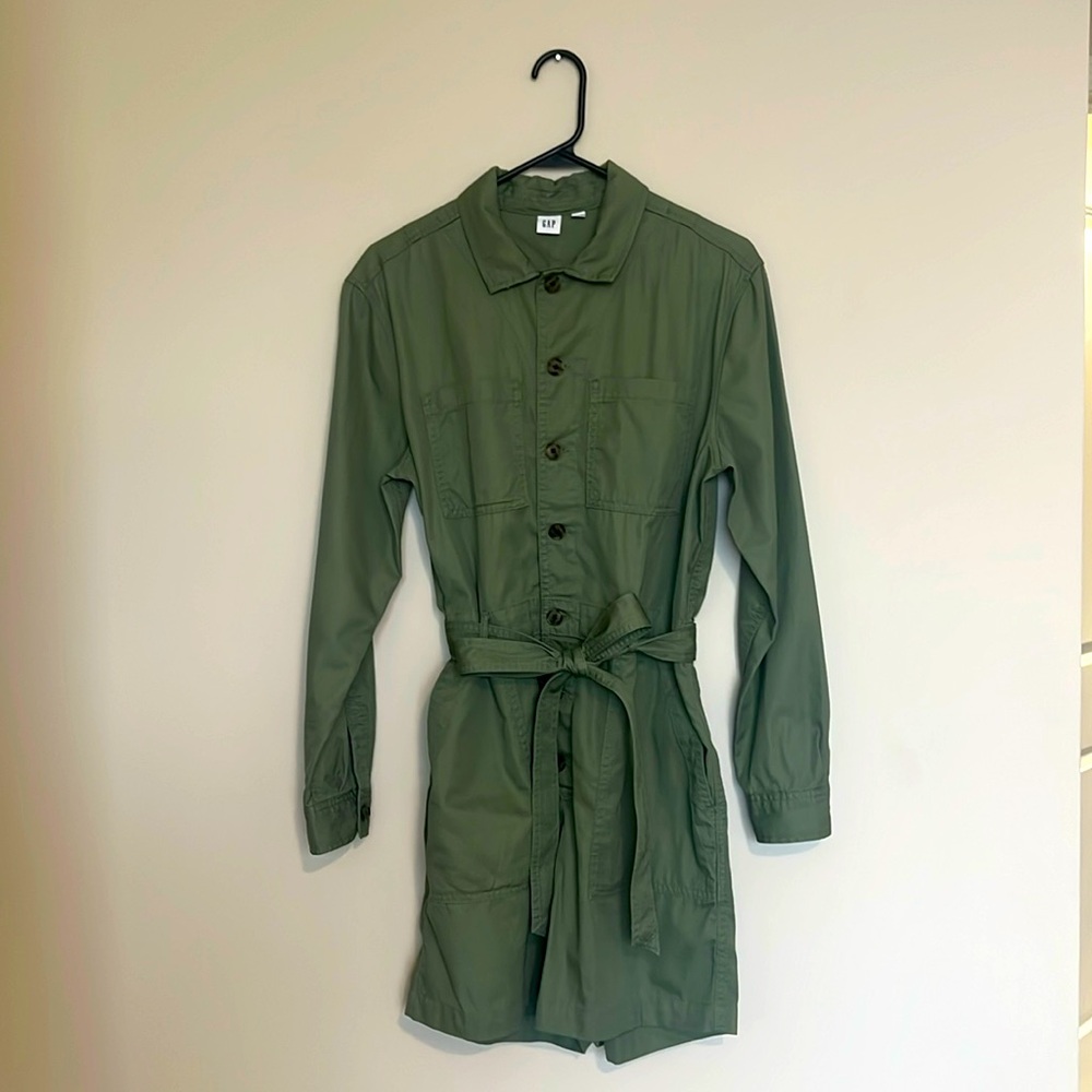 GAP green Cargo Romper sz 6